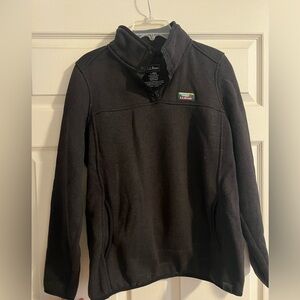 Women's Black L.L.Bean Sweater Fleece Pullover, Size L
